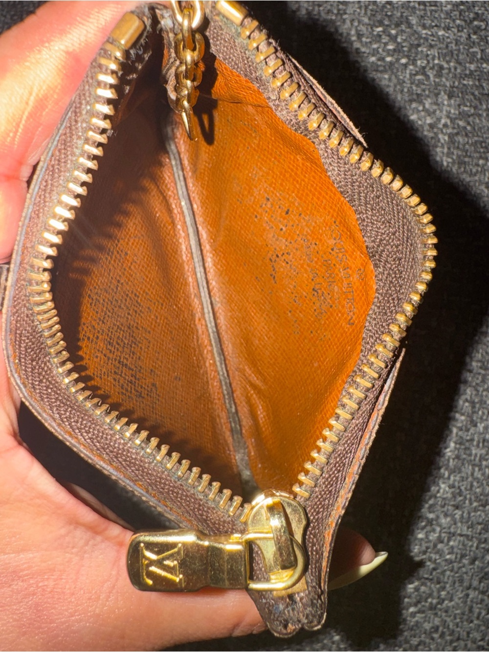 Louis Vuitton Monogram Mini Key Pouch in Brown with Gold Hardware - Picture 4 of 10